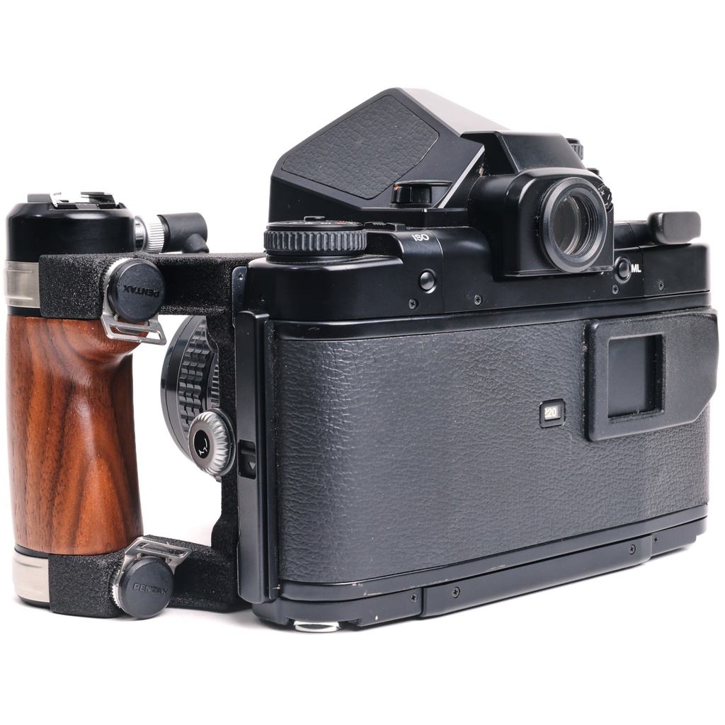 Pentax 67 II body w/- wooden grip + original strap + 105mm f/2.4